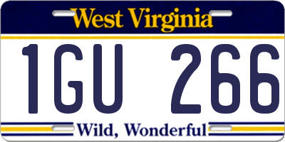 WV license plate 1GU266