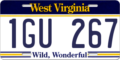WV license plate 1GU267