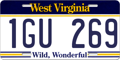 WV license plate 1GU269