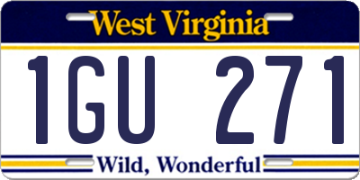 WV license plate 1GU271