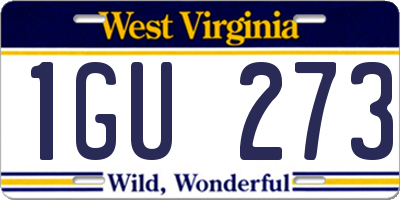 WV license plate 1GU273