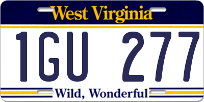 WV license plate 1GU277