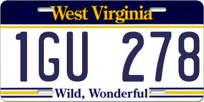WV license plate 1GU278