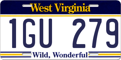 WV license plate 1GU279