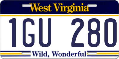 WV license plate 1GU280