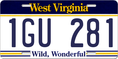 WV license plate 1GU281