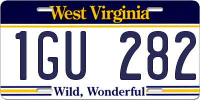 WV license plate 1GU282