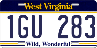 WV license plate 1GU283