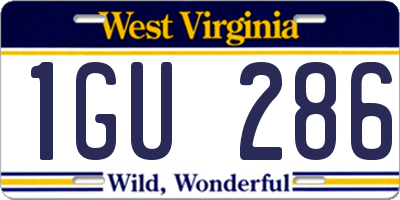 WV license plate 1GU286