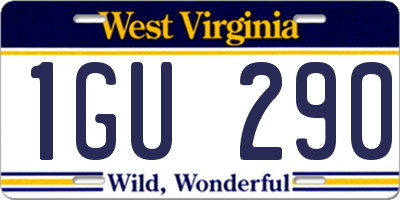 WV license plate 1GU290