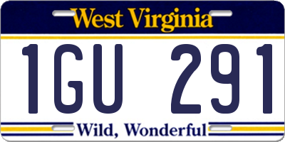 WV license plate 1GU291