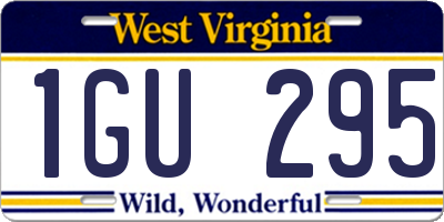 WV license plate 1GU295