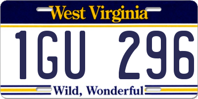 WV license plate 1GU296