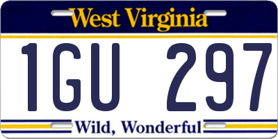 WV license plate 1GU297