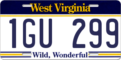 WV license plate 1GU299