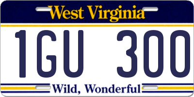 WV license plate 1GU300
