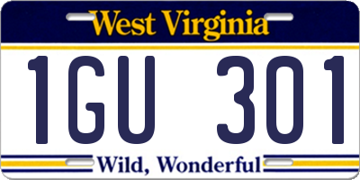 WV license plate 1GU301