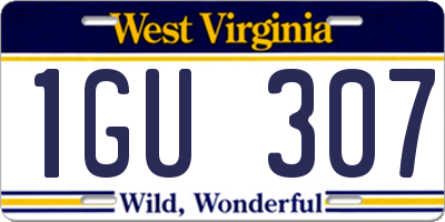 WV license plate 1GU307