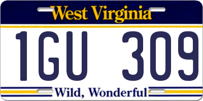 WV license plate 1GU309