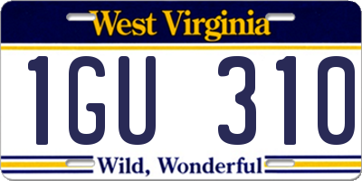 WV license plate 1GU310