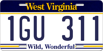 WV license plate 1GU311