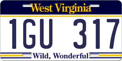 WV license plate 1GU317