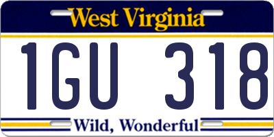 WV license plate 1GU318