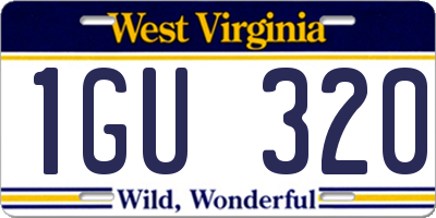 WV license plate 1GU320