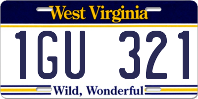 WV license plate 1GU321