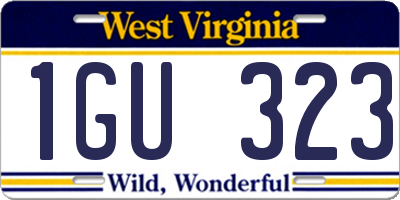 WV license plate 1GU323
