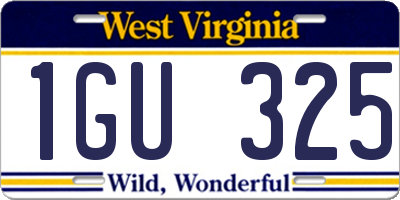 WV license plate 1GU325
