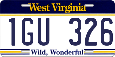 WV license plate 1GU326