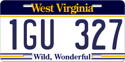 WV license plate 1GU327