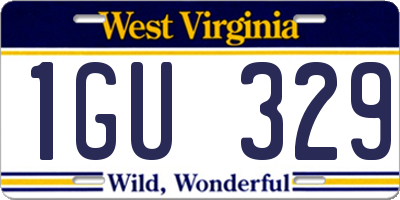 WV license plate 1GU329