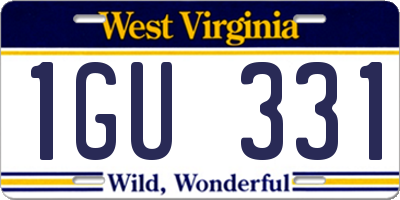 WV license plate 1GU331