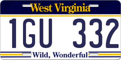 WV license plate 1GU332