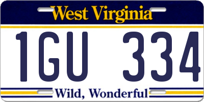 WV license plate 1GU334