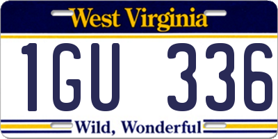 WV license plate 1GU336