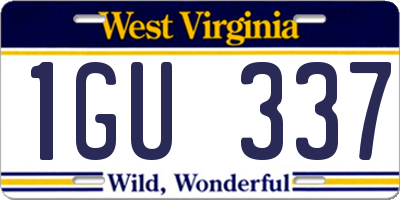 WV license plate 1GU337