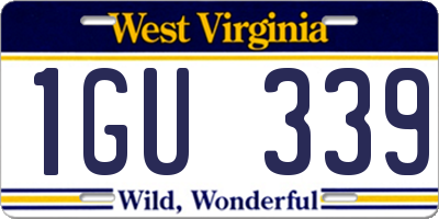 WV license plate 1GU339