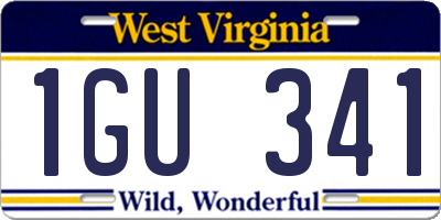 WV license plate 1GU341