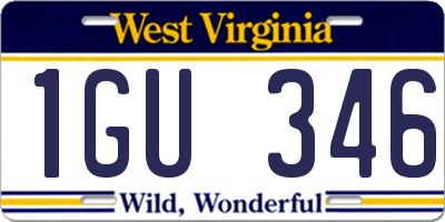 WV license plate 1GU346