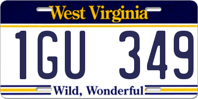 WV license plate 1GU349