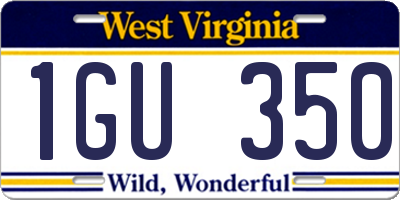 WV license plate 1GU350