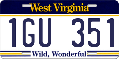 WV license plate 1GU351