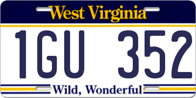 WV license plate 1GU352