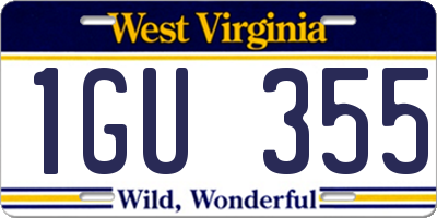 WV license plate 1GU355