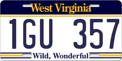 WV license plate 1GU357