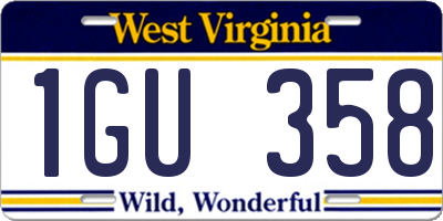 WV license plate 1GU358