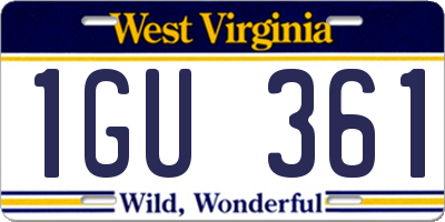 WV license plate 1GU361